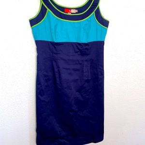 Size 6, Navy/Turquoise summer dress.  Boden quality!